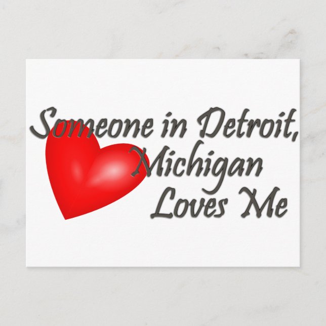 Someone in Detroit Loves Me Postcard (Front)