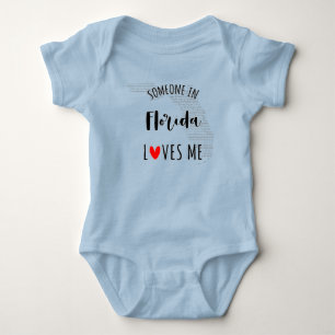 Someone In Florida Loves Me Map Baby Bodysuit