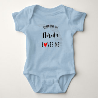 Someone In Florida Loves Me Map Baby Bodysuit