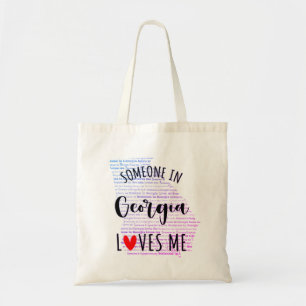 Someone In Georgia Loves Me Your Custom Name Tote Bag