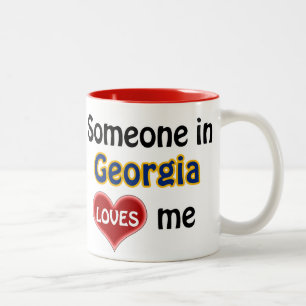 Someone in Georgia (US State) loves me Two-Tone Coffee Mug