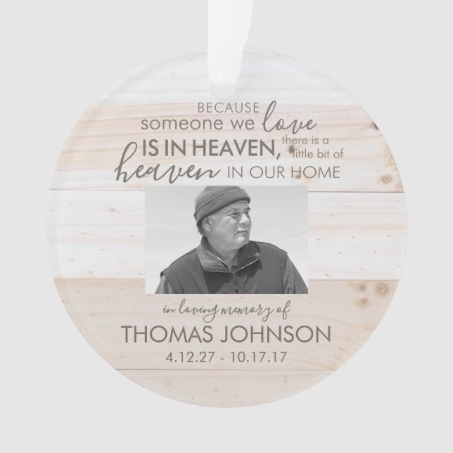 Someone In Heaven Acrylic Photo Ornament (Front)