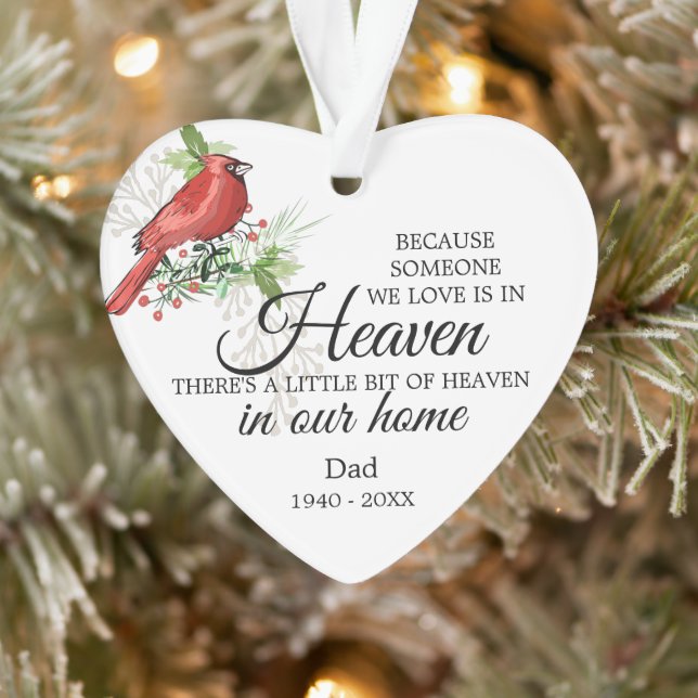 Someone In Heaven Cardinal Greenery Photo Acrylic Ornament (Tree)