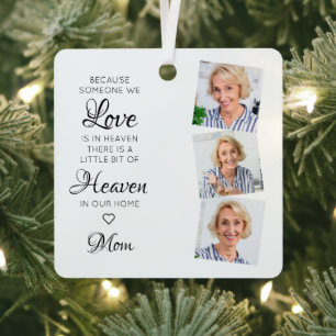Someone In Heaven Loving Memory 3 Photo Memorial Metal Tree Decoration