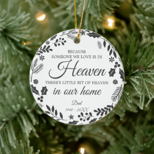 MISSING YOU IN HEAVEN MEMORY PERSONALISED HEART Christmas Tree Decoration Gift