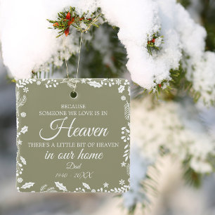 Someone In Heaven Winter Greenery Photo Metal Tree Decoration