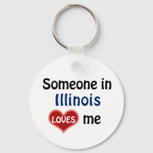 Someone in Illinois Loves me Key Ring