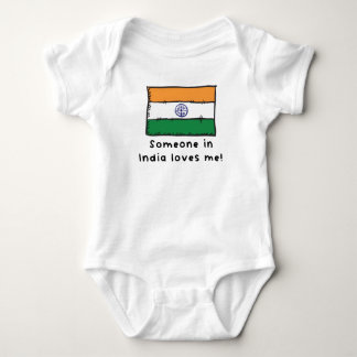 Someone in India Loves Me Indian Flag Baby Bodysuit