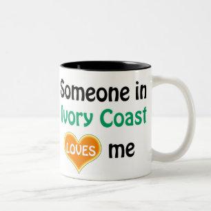 Someone in Ivory Coast loves me Two-Tone Coffee Mug