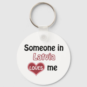 Someone in Latvia Loves me Key Ring