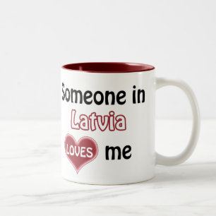 Someone in Latvia loves me Two-Tone Coffee Mug