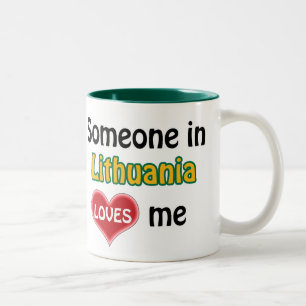 Someone in Lithuania loves me Two-Tone Coffee Mug