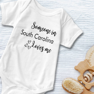 Someone In..Loves Me Personalised Black Text Baby Bodysuit