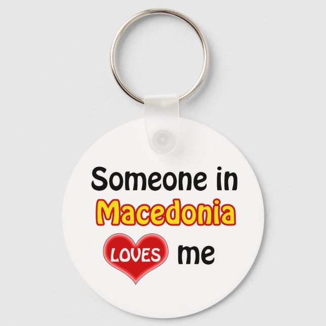 Someone in Macedonia Loves me Key Ring (Front)