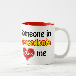 Someone in Macedonia loves me Two-Tone Coffee Mug