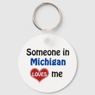 Someone in Michigan Loves me Key Ring