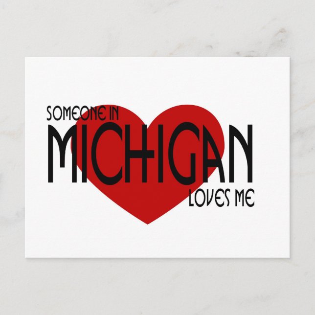 Someone in Michigan Loves Me Postcard (Front)