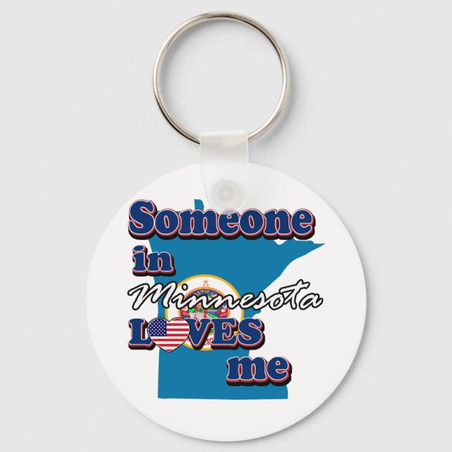 Someone in Minnesota loves me Key Ring (Front)