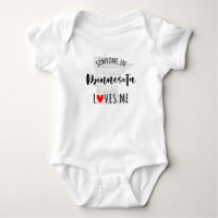 Someone In Minnesota Loves Me Map Baby Bodysuit