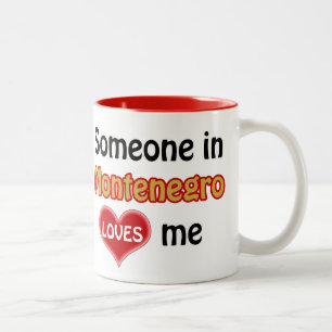 Someone in Montenegro loves me Two-Tone Coffee Mug