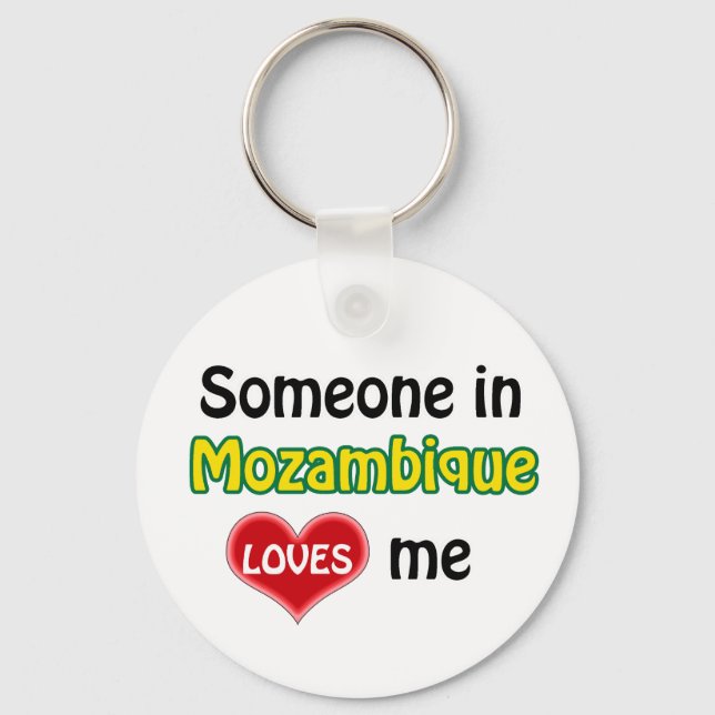 Someone in Mozambique Loves me Key Ring (Front)