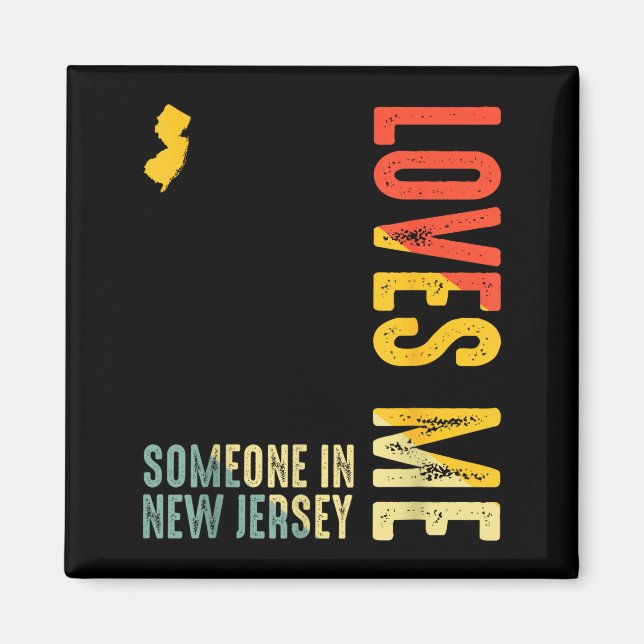 Someone In New Jersey Loves Me Clic Retro State  Magnet (Front)