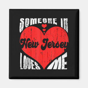 Someone In New Jersey Loves Me Heart Retro Vintage Magnet