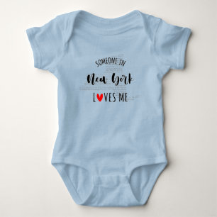 Someone In New York Loves Me Map Baby Bodysuit