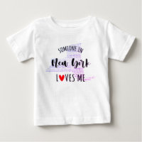 Someone In New York Loves Me Map Baby T shirt