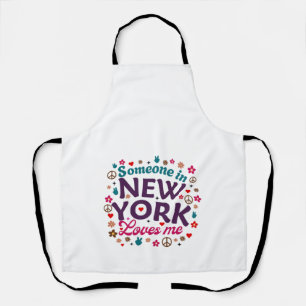 Someone in New York Loves Me Retro Funny Design Apron