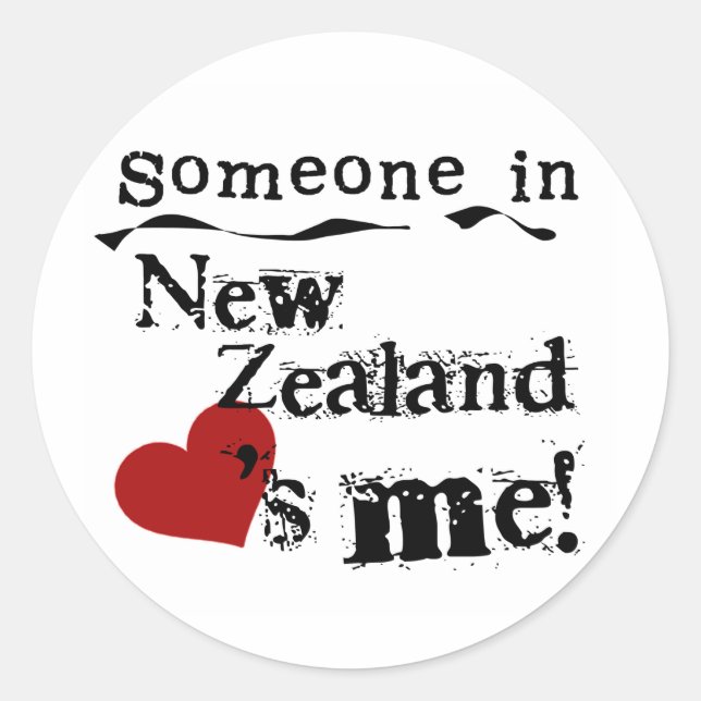 Someone In New Zealand Loves Me Classic Round Sticker (Front)