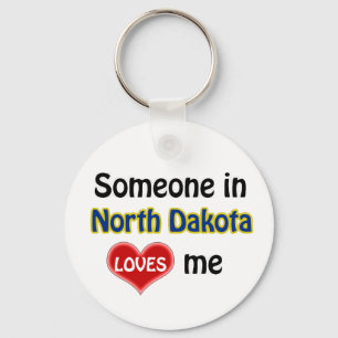 Someone in North Dakota Loves me Key Ring
