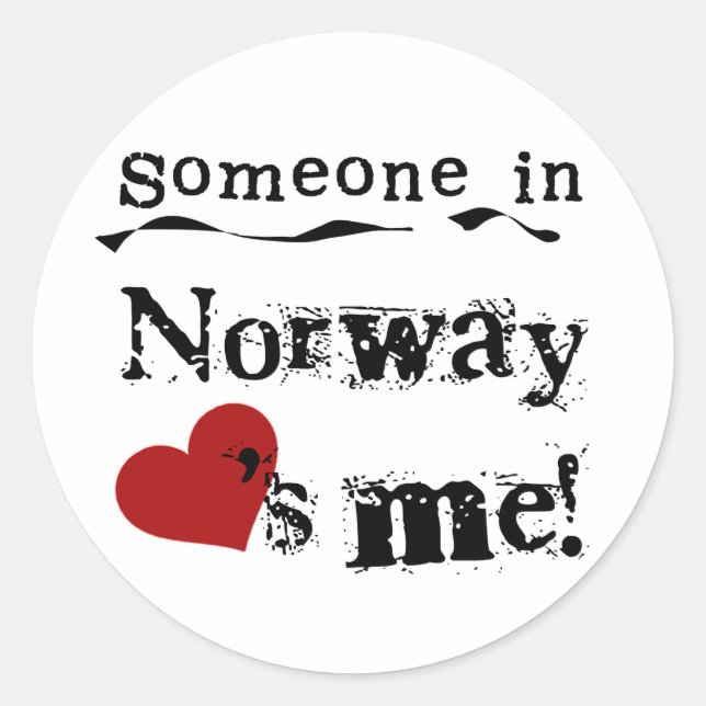 Someone In Norway Loves Me Classic Round Sticker (Front)