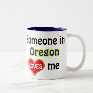 Someone in Oregon loves me Two-Tone Coffee Mug