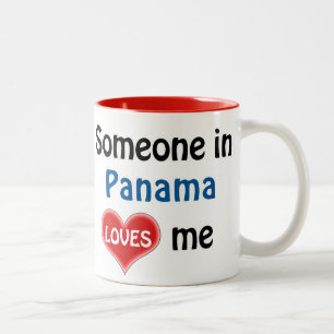 Someone in Panama loves me Two-Tone Coffee Mug