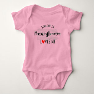 Someone In Pennsylvania Loves Me Map Baby Bodysuit