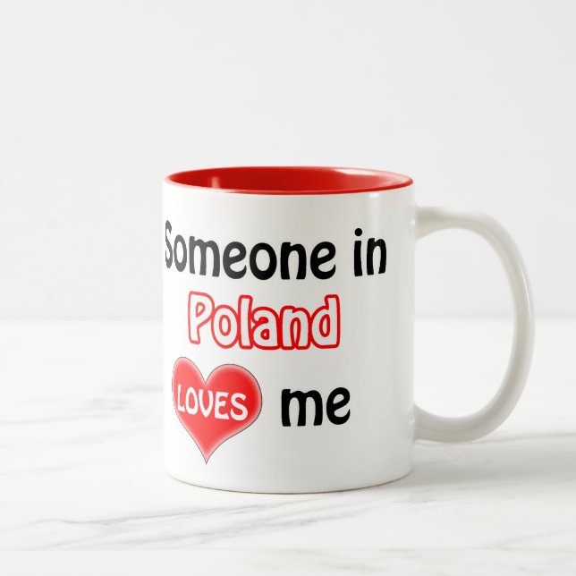 Someone in Poland loves me Two-Tone Coffee Mug (Right)