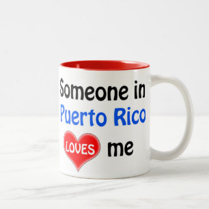 Someone in Puerto Rico loves me Two-Tone Coffee Mug