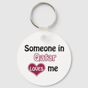 Someone in Qatar Loves me Key Ring