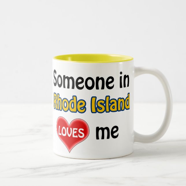 Someone in Rhode Island loves me Two-Tone Coffee Mug (Right)