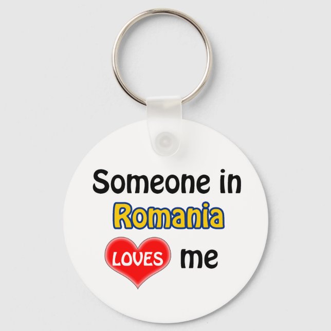 Someone in Romania Loves me Key Ring (Front)