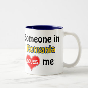 Someone in Romania loves me Two-Tone Coffee Mug