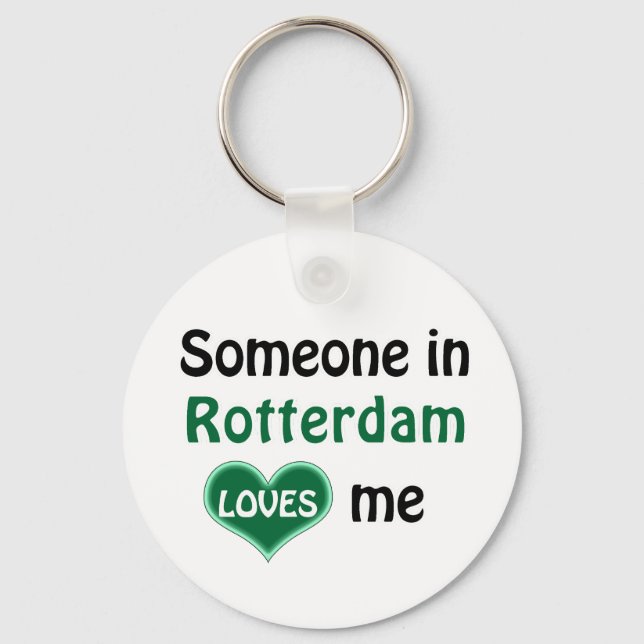 Someone in Rotterdam loves me Key Ring (Front)