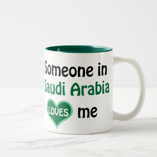 Someone in Saudi Arabia loves me Two-Tone Coffee Mug (Right)