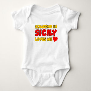 Someone In Sicily Loves Me Baby Bodysuit