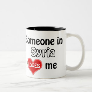 Someone in Syria loves me Two-Tone Coffee Mug