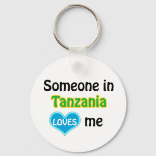 Someone in Tanzania Loves me Key Ring