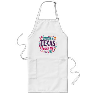 Someone in Texas Love Me - Retro Texas Hippie Art Long Apron