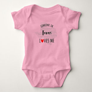 Someone In Texas Loves Me Map Baby Bodysuit