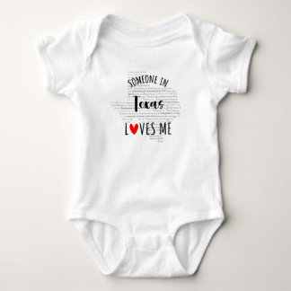 Someone In Texas Loves Me Map Baby Bodysuit